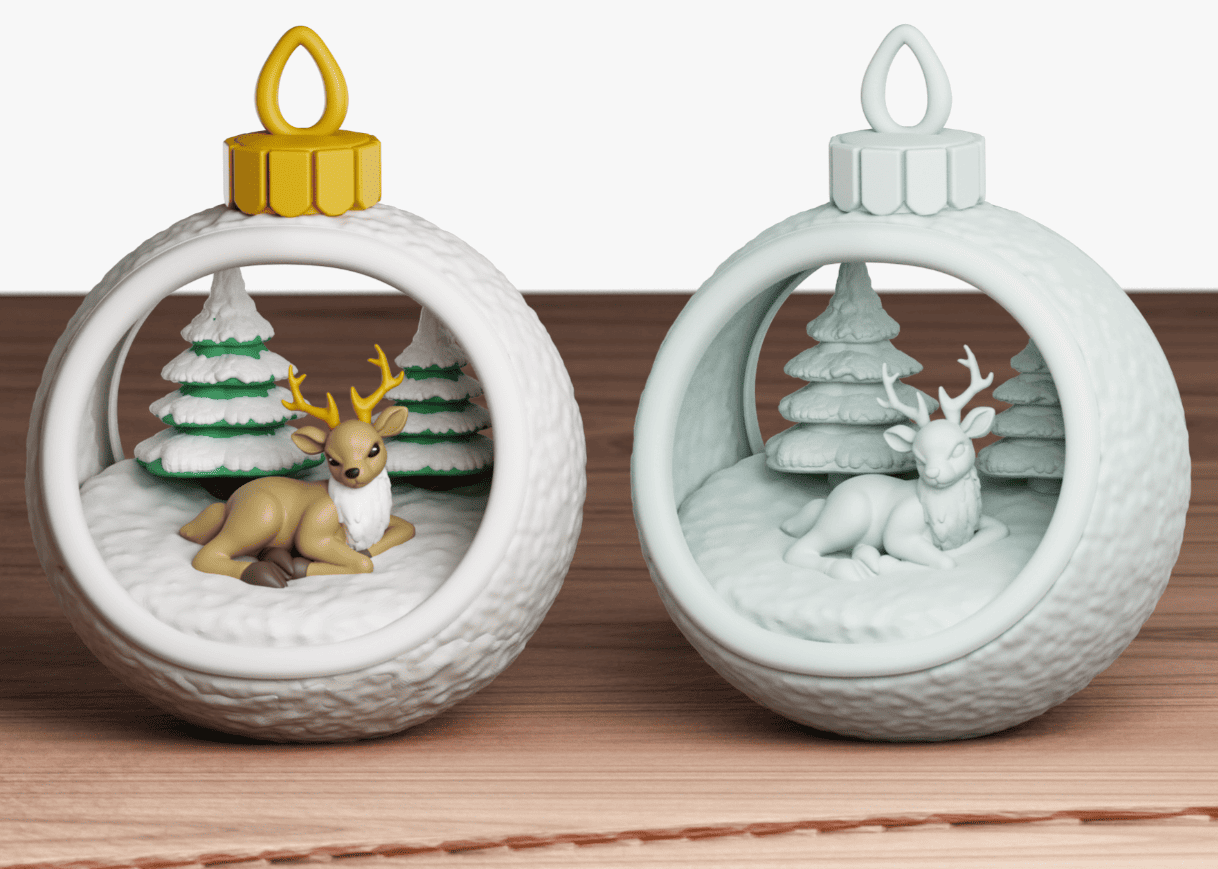 cool things to 3d print for christmas_christmas bauble reindeer